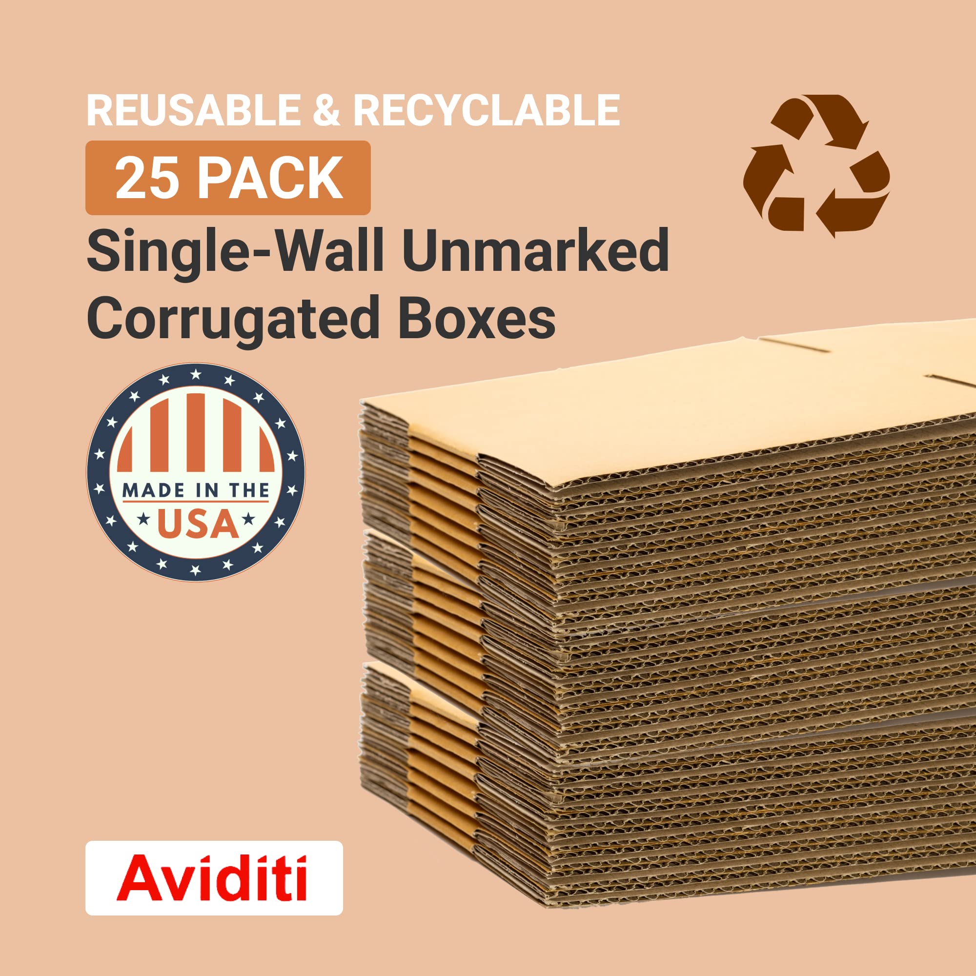 AVIDITI Moving Boxes Long 4"L x 4"W x 24"H (25-Pack) Tall Corrugated Cardboard Box for Shipping, Packaging, Moving, Storage Box, Home or Business Strong Wholesale Bulk Boxes - Image 3