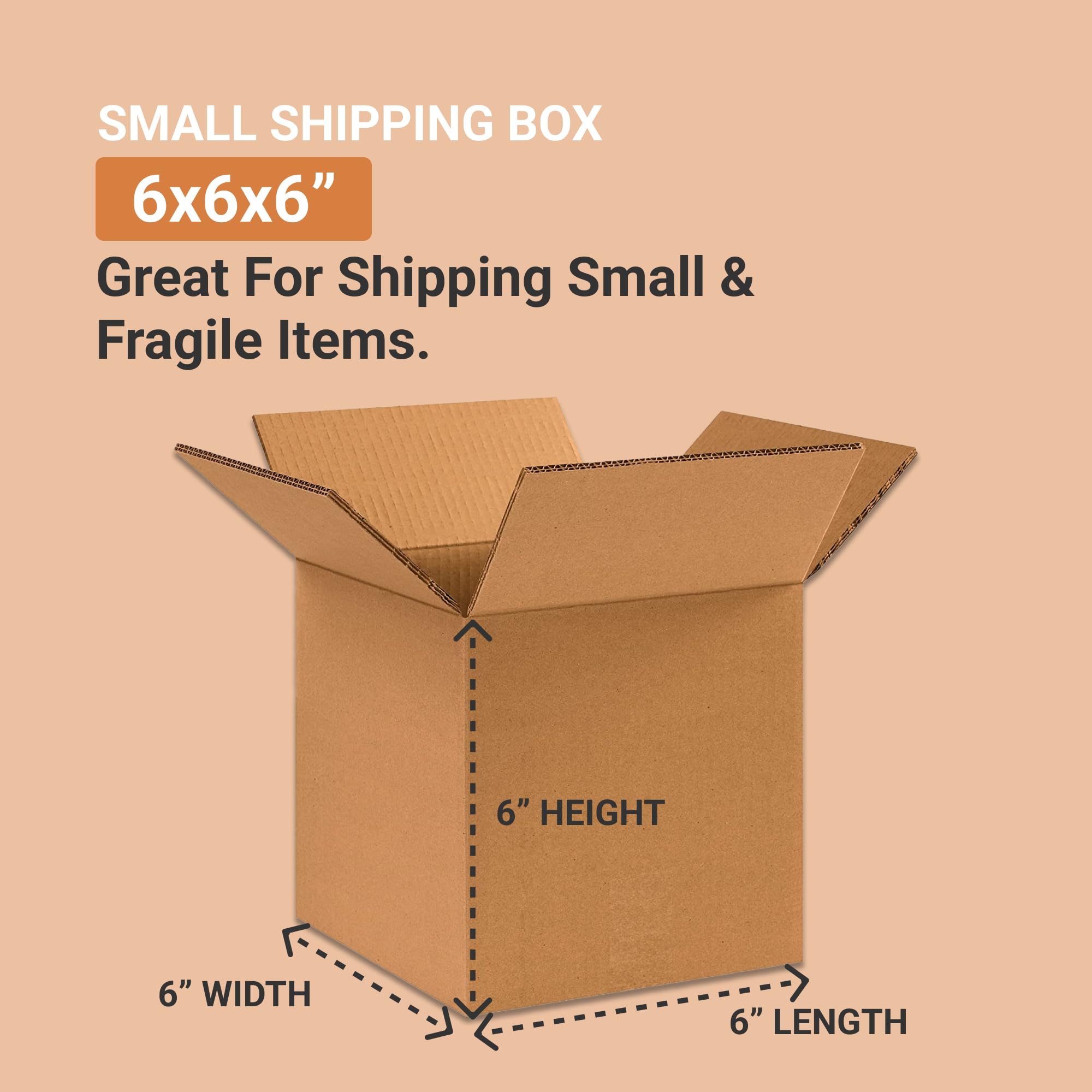 Aviditi Shipping Moving Boxes 6" x 6" x 6" (25-Pack) Small Corrugated Cardboard Packaging Boxes - Shipping, Packing, Moving, and Storage Box for Home or Office - Heavy Duty 44 ECT - Image 3