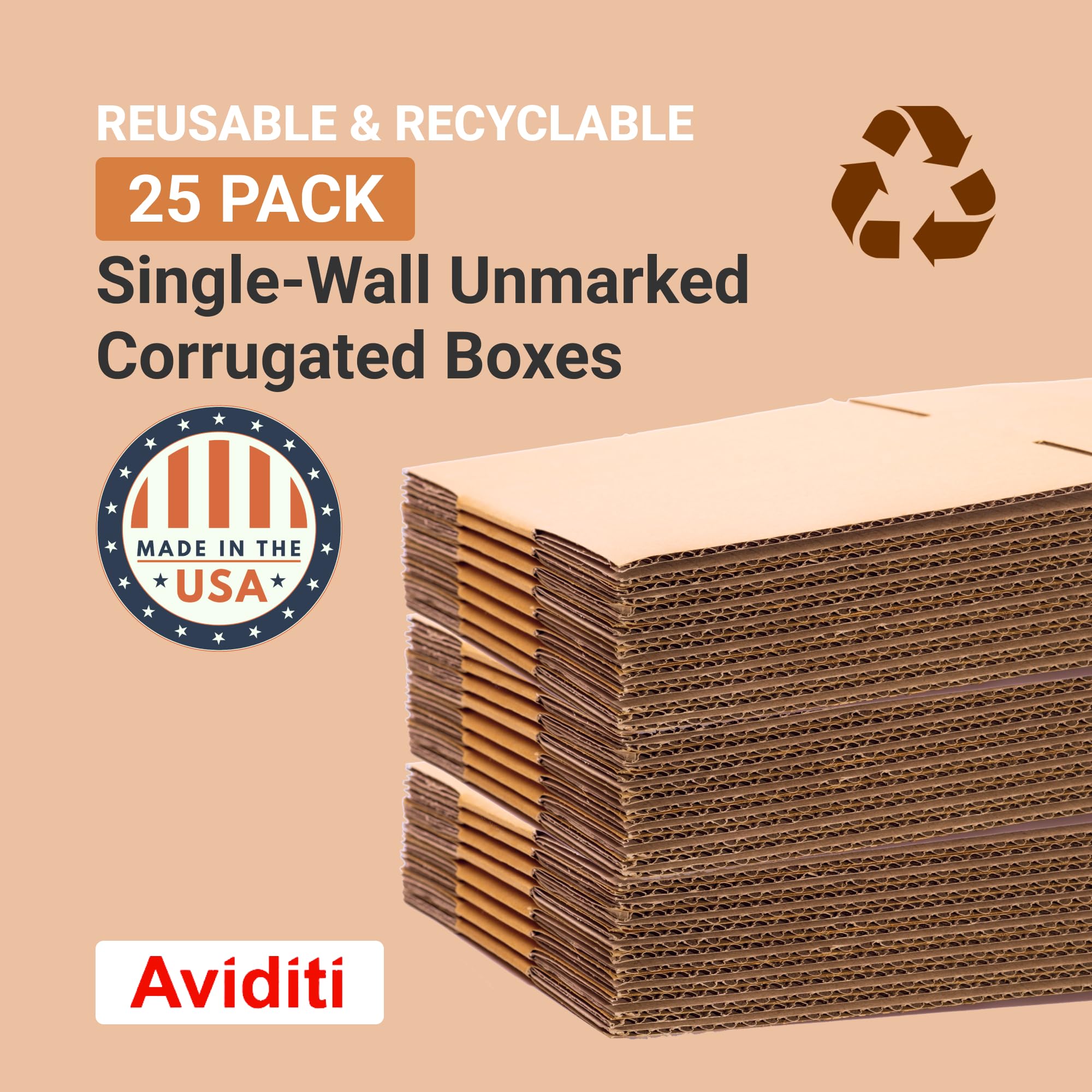 Aviditi Shipping Moving Boxes 6" x 6" x 6" (25-Pack) Small Corrugated Cardboard Packaging Boxes - Shipping, Packing, Moving, and Storage Box for Home or Office - Heavy Duty 44 ECT - Image 4