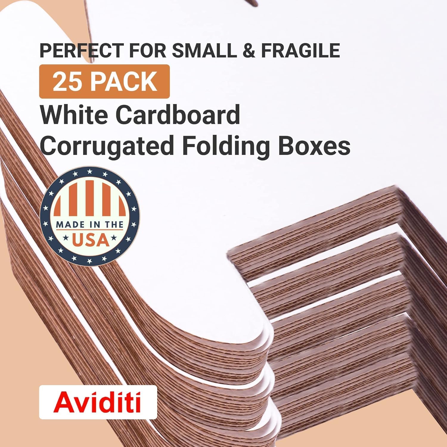 AVIDITI White Shipping Boxes 4"L x 4"W x 4"H (25 Pack) Small Mailing Box for Small Business Packaging, Mailers, Gifts & Storage - Image 3