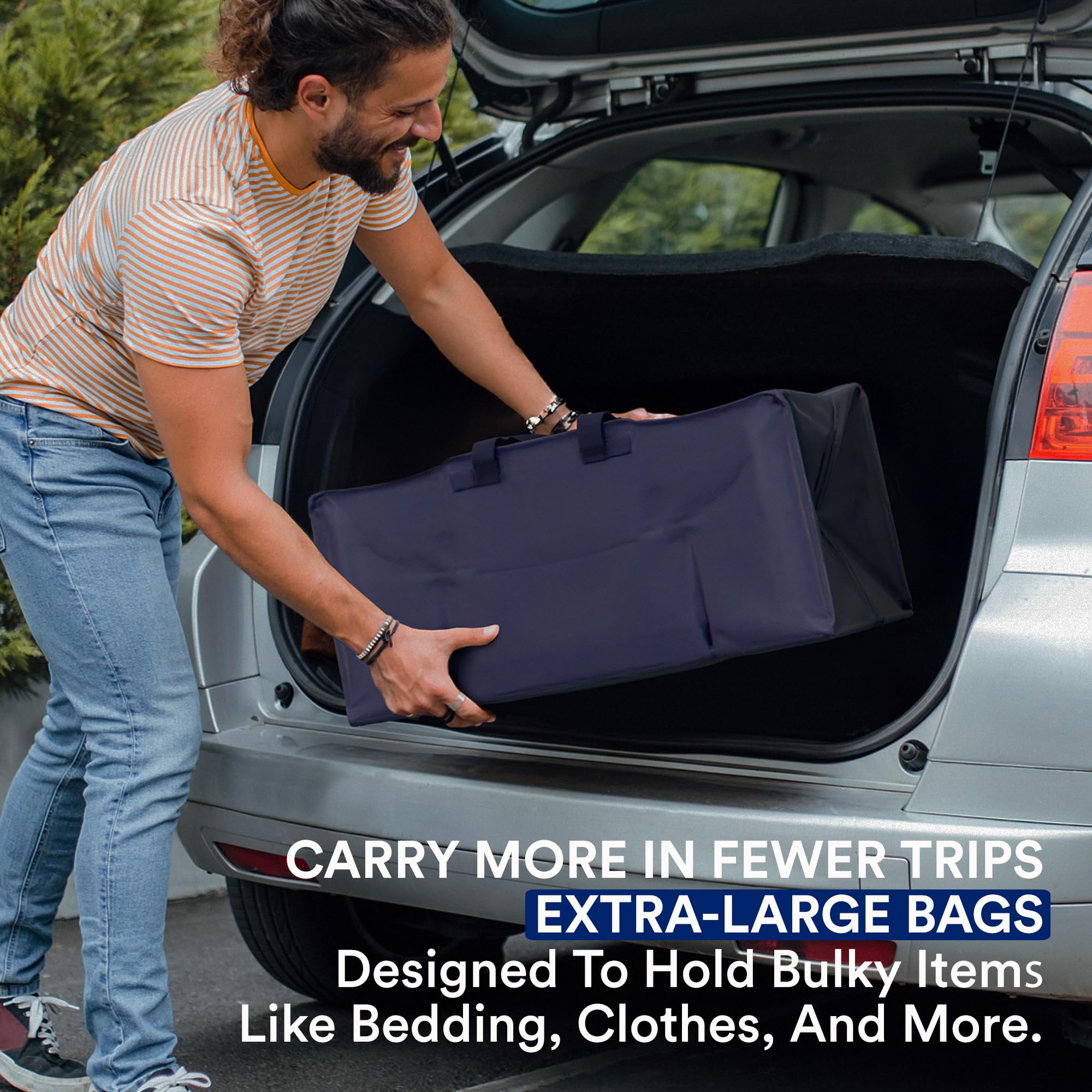 BOX USA 6-Pack Moving Bags with Strong Handles & Zippers - Heavy Duty Extra Large Packing Bags for Storage, Moving Boxes, Dorm & College Supplies, Blue - Image 3