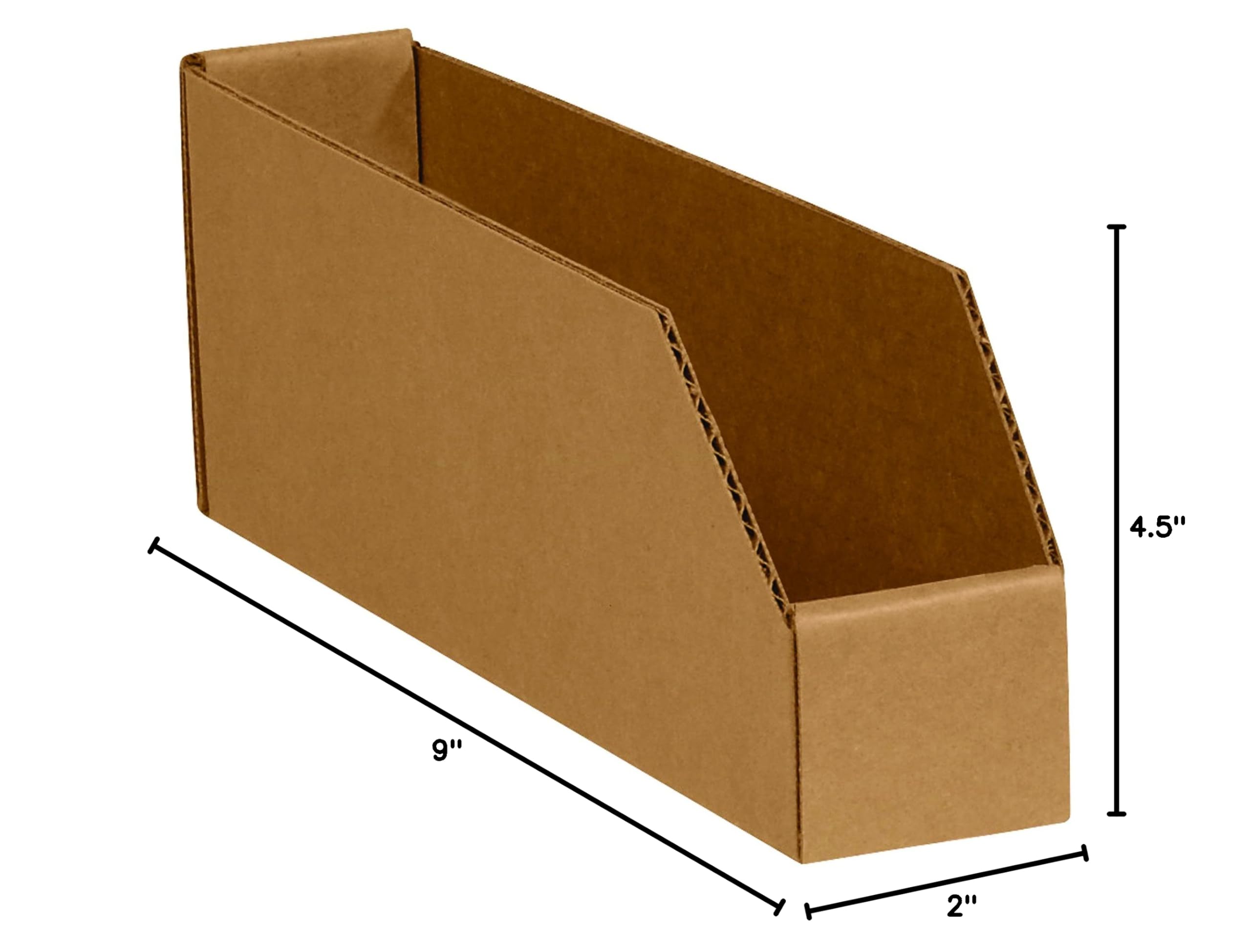 Box USA BBINBIN29K Open Top Bin Boxes, 2" x 9" x 4-1/2", Kraft (Pack of 25) - Image 5