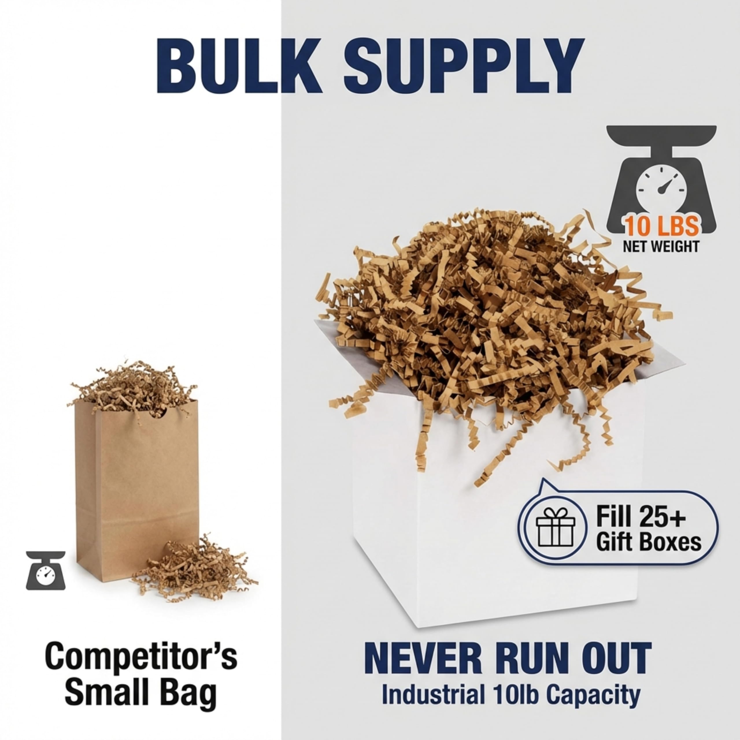 Box USA Kraft Crinkle Paper Filler (10lb) - Shredded Paper for Basket Stuffing, Shipping, Packaging, Confetti, Crafts & Holidays - Crinkle Cut - Image 6