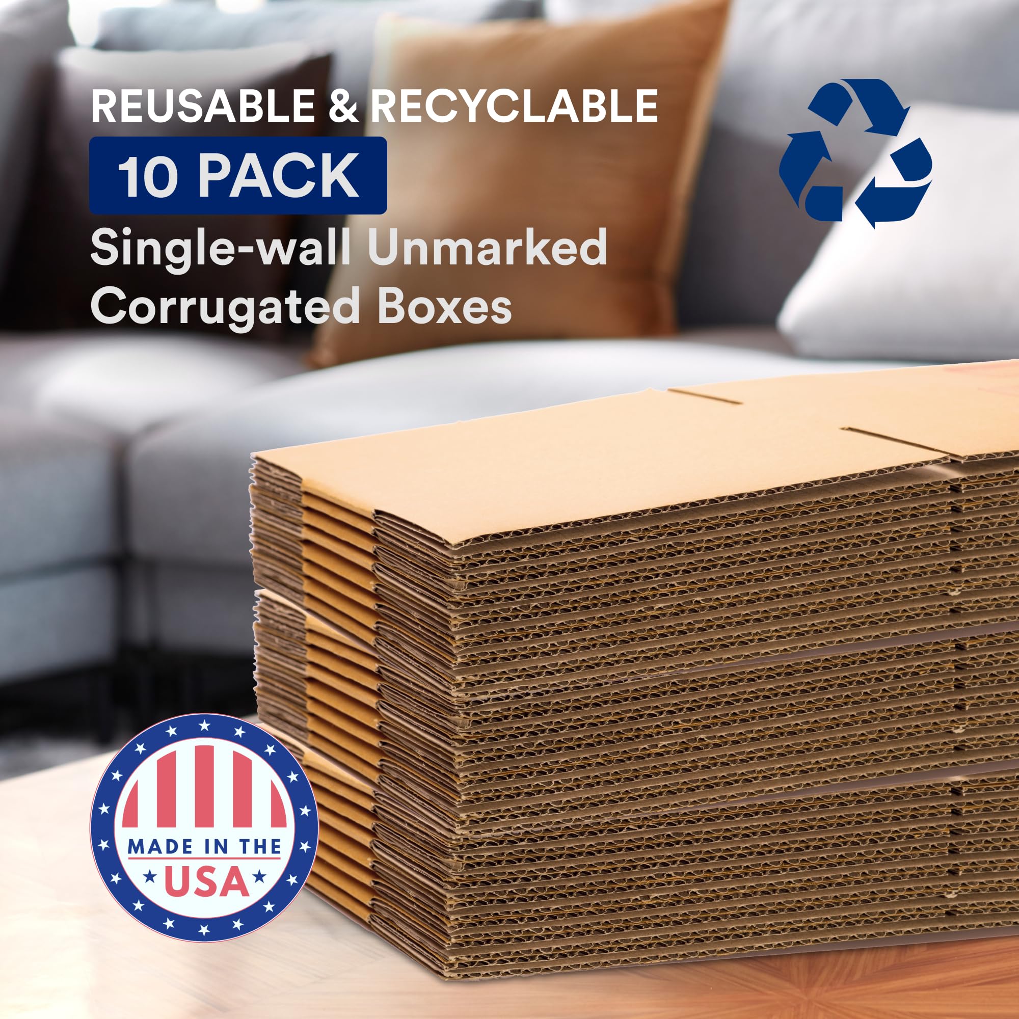 BOX USA Moving Boxes Medium 18"L x 14"W x 12"H 10-Pack | Corrugated Cardboard Box for Shipping, Mailing, Packing, Packaging and Storage 18x14x12 - Image 3
