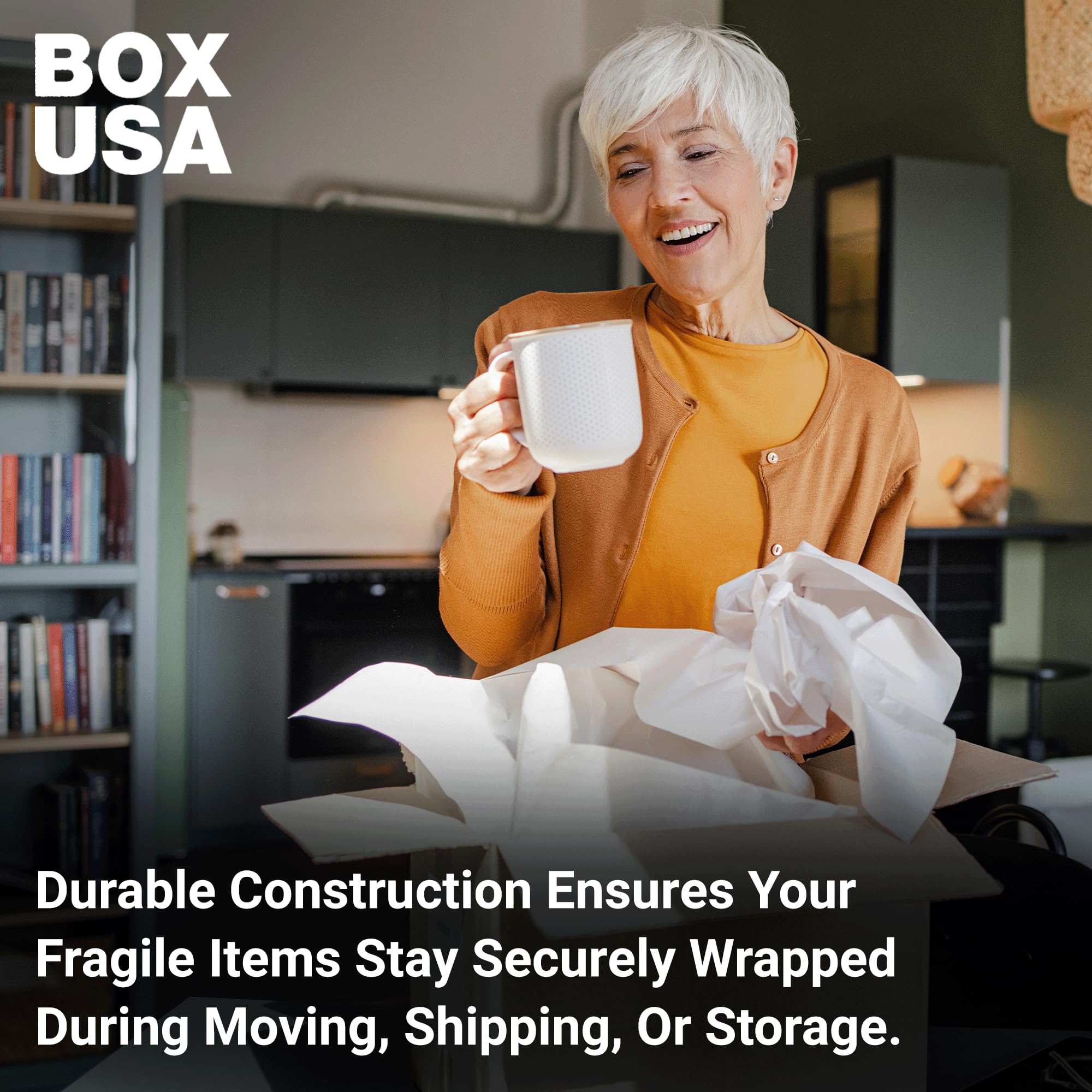 BOX USA Packing Paper Sheets 27" x 17" (80 Sheets, 2 lb) - Newsprint Paper for Shipping, Storage and Moving Supplies, White - Image 4