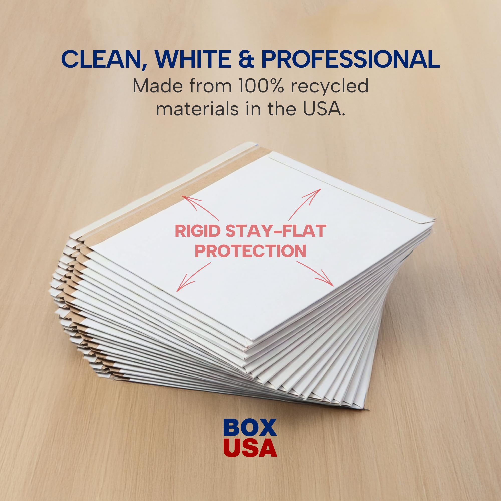 BOX USA Rigid Mailers 12" x 15" (100-Pack) - Cardboard Mailer Envelopes for Photos, Artwork, Certificates - Stay Flat - Image 5
