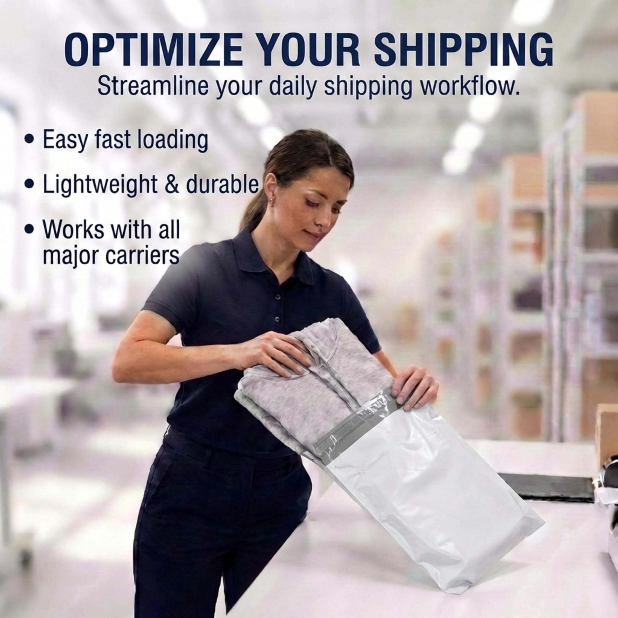 BOX USA Shipping Bags 10" x 13" (100-Pack) White - Heavy Duty Self-Adhesive Envelope Poly Mailers for Packing, Secure Shipping, & Small Business Mailing - Image 4