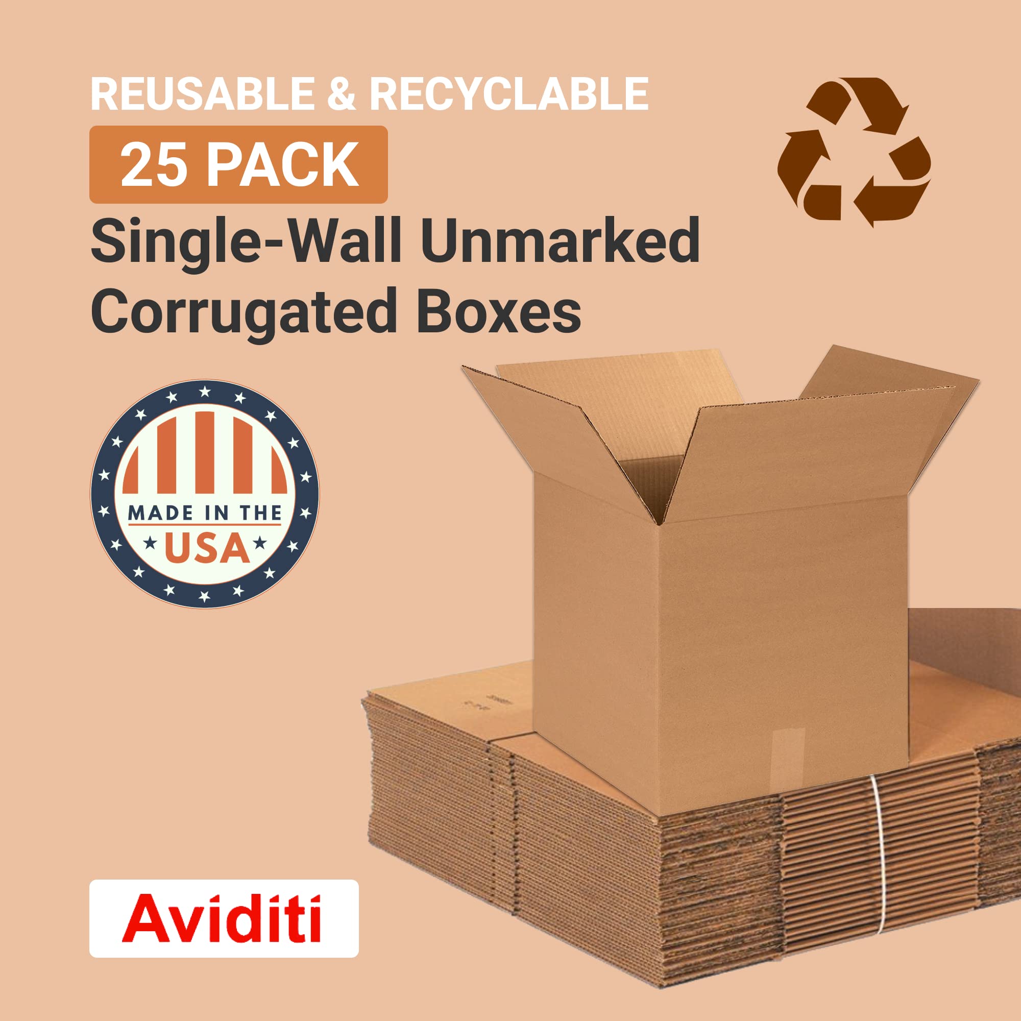 BOX USA Shipping Boxes Medium 14"L x 14"W x 14"H 25-Pack - Corrugated Cardboard Box for Moving, Mailing, Packing, Packaging and Storage - Image 3