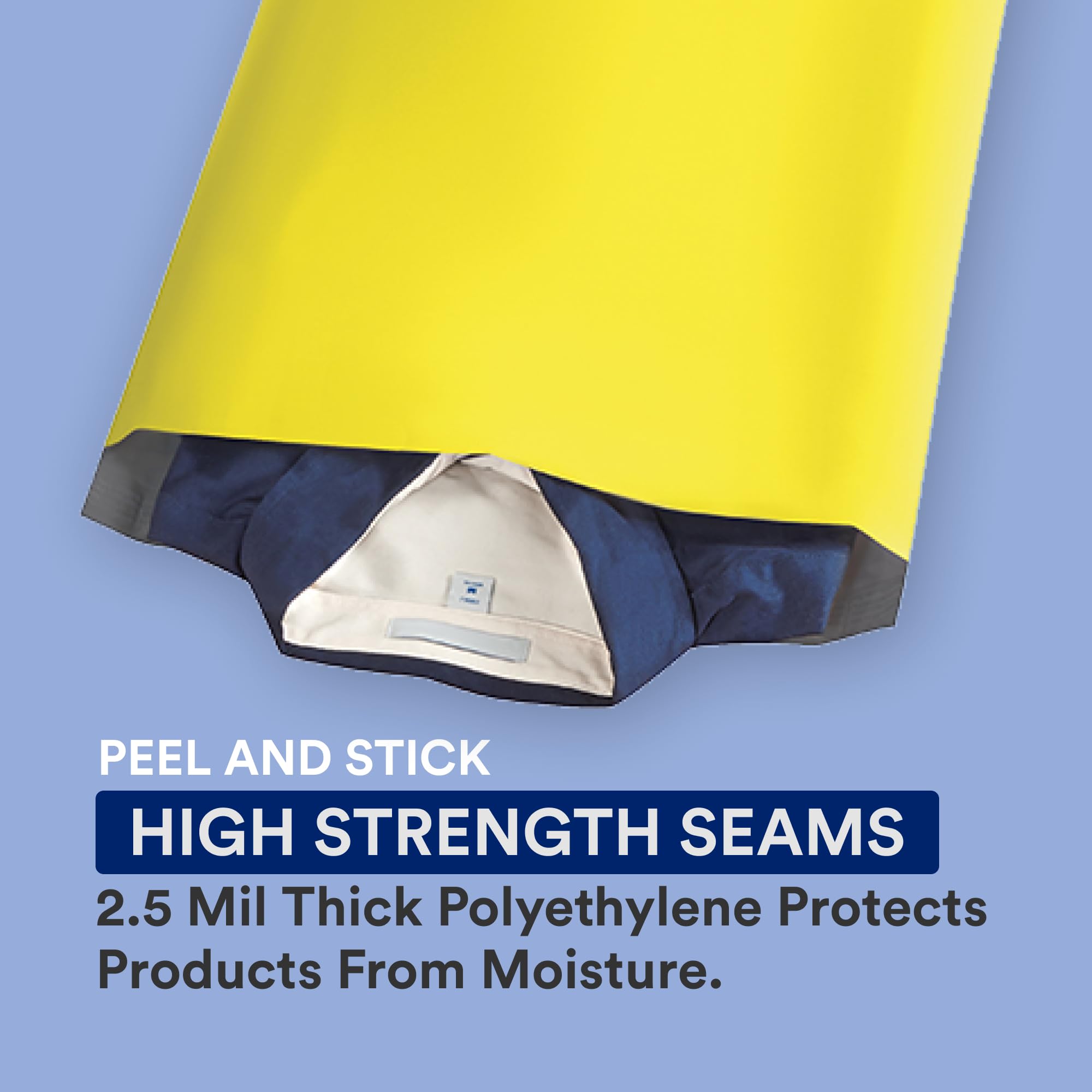 Box USA Yellow Shipping Bags Large Heavy Duty 10" x 13" (100-Pack) | Waterproof Bag Poly Mailers for Packing Clothing and Secure Shipping, Packaging & Small Business Mailing - Image 3