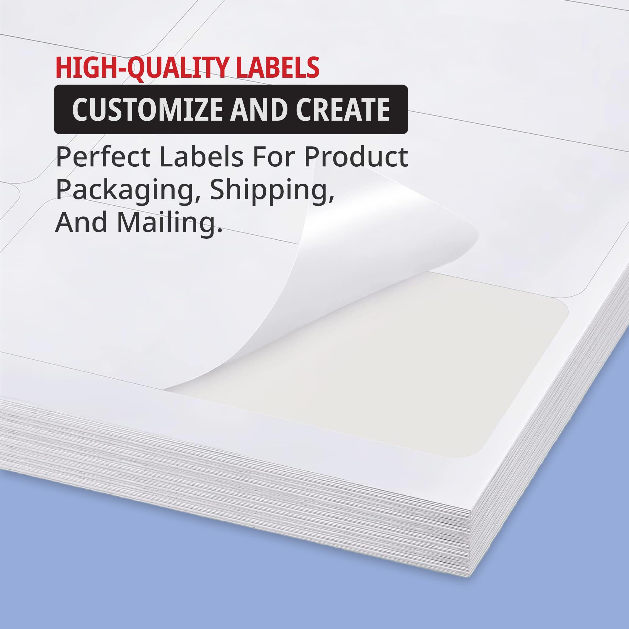 TAPE LOGIC Printable Self-Adhesive 1" x 2 ⅝” White Laser Labels (25 Sheets of 30) | 750 All Purpose Blank Sticker Label, Office & Personal Supplies for Address Shipping & Mailing - Image 4